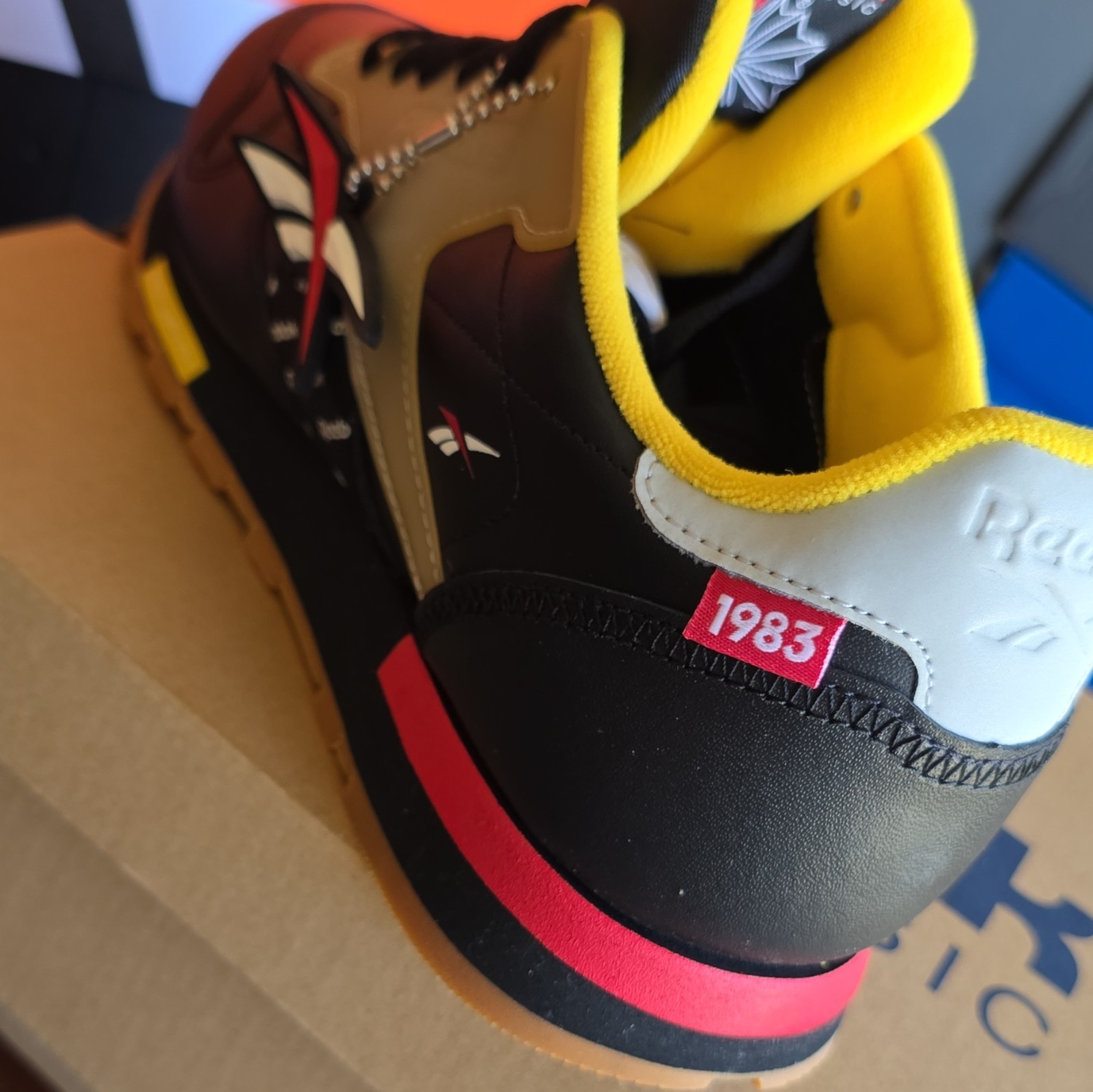 Reebok Classic Leather ATI Altered Black/Red/Yellow/Grey/Gum Low Top DV5240