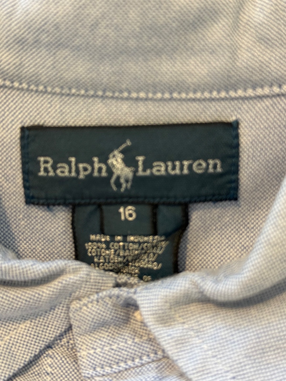 LOT of Boys Ralph Lauren Polo Oxford Shirt (16) & 1/4 Zip Sweater (18-20) EUC