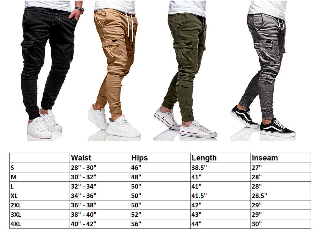 Men’s Casual Joggers Pants Sweatpants Cargo Combat Loose Sport Workout Trousers