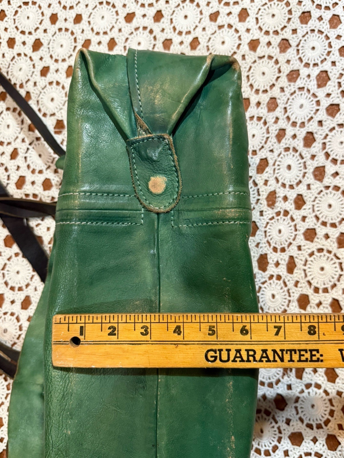 Old Trend Forest Island Green Tote Satchel Bag Purse Distressed Leather Boho