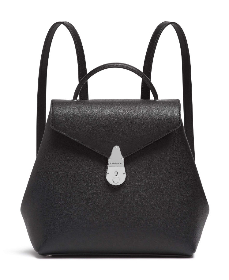 Calvin Klein Lock Leather Backpack Black NIP