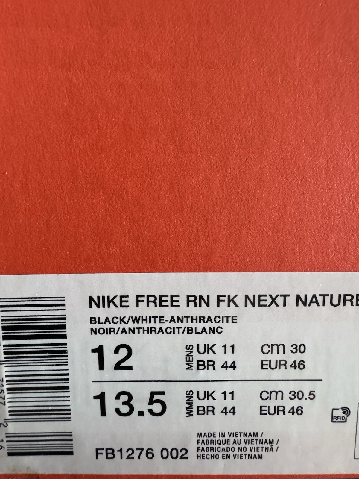 Nike Free RN FK Next Nature Black White FB1276-002 Size 12