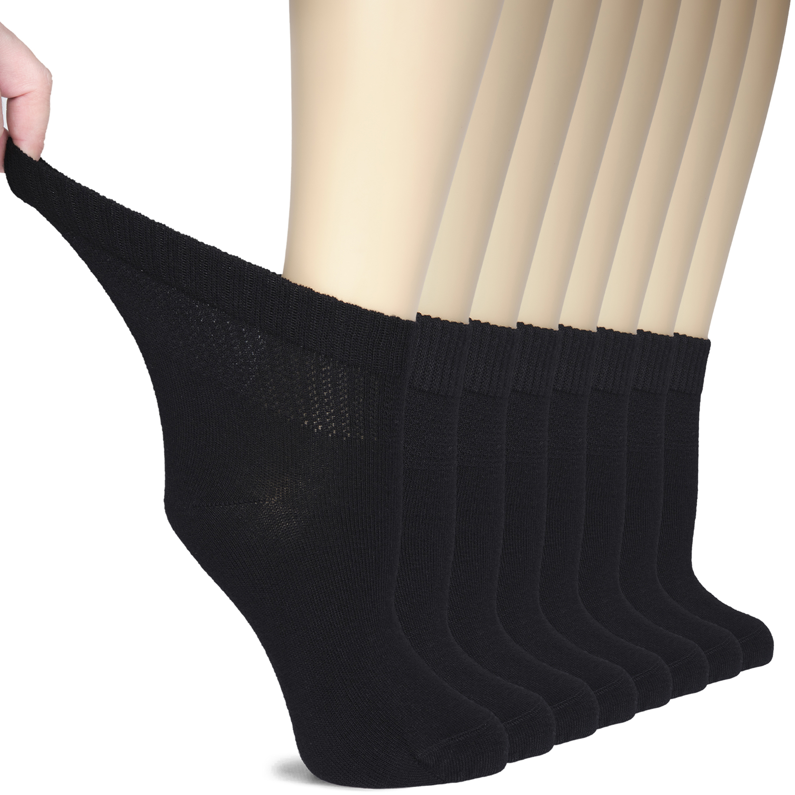 Lightweight Women’s Diabetic Ankle Bamboo Thin Socks, 8 Pairs, by Hugh Ugoli