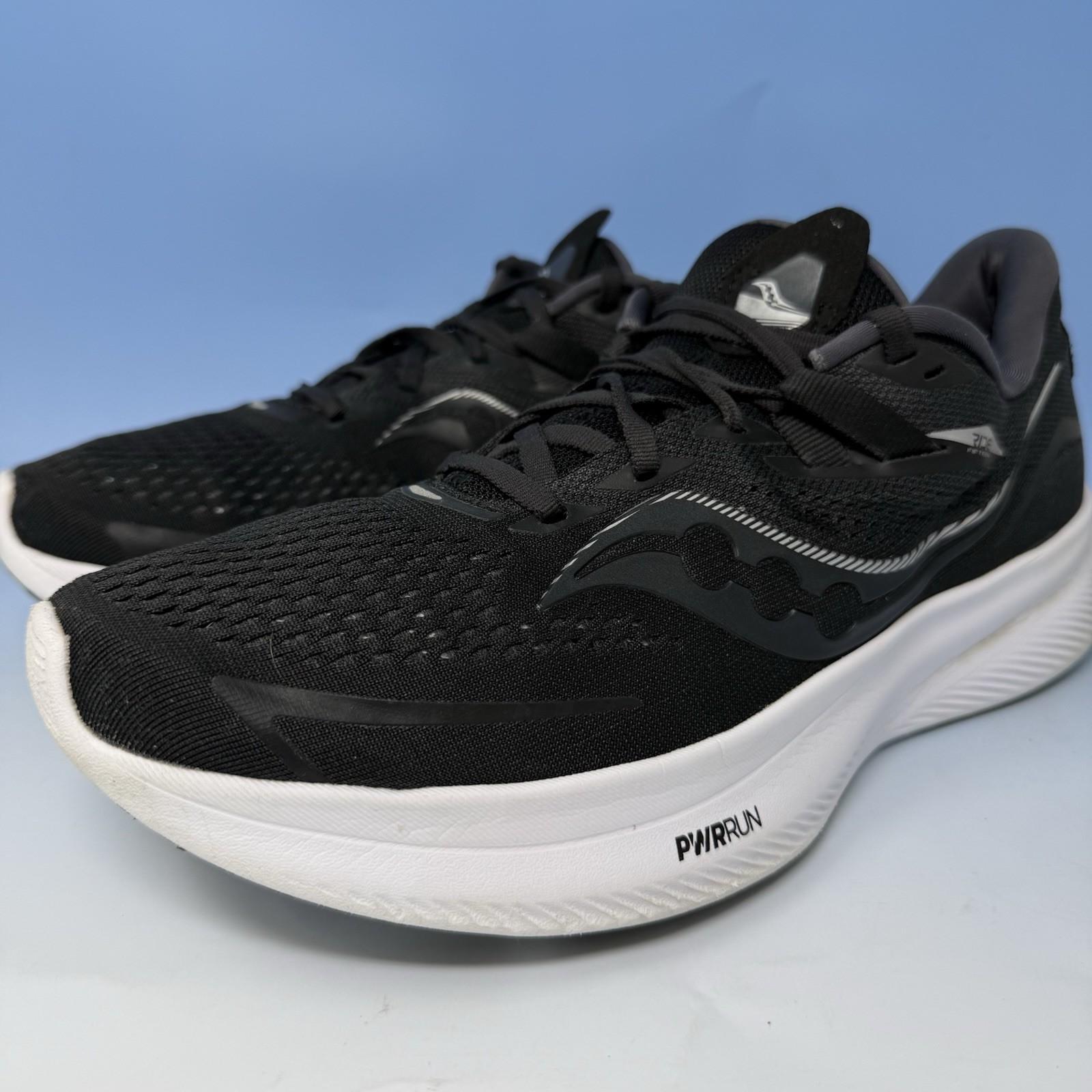 Saucony Ride 15 Men’s Sz 10.5 M Running Sneakers Shoes Black Trainers