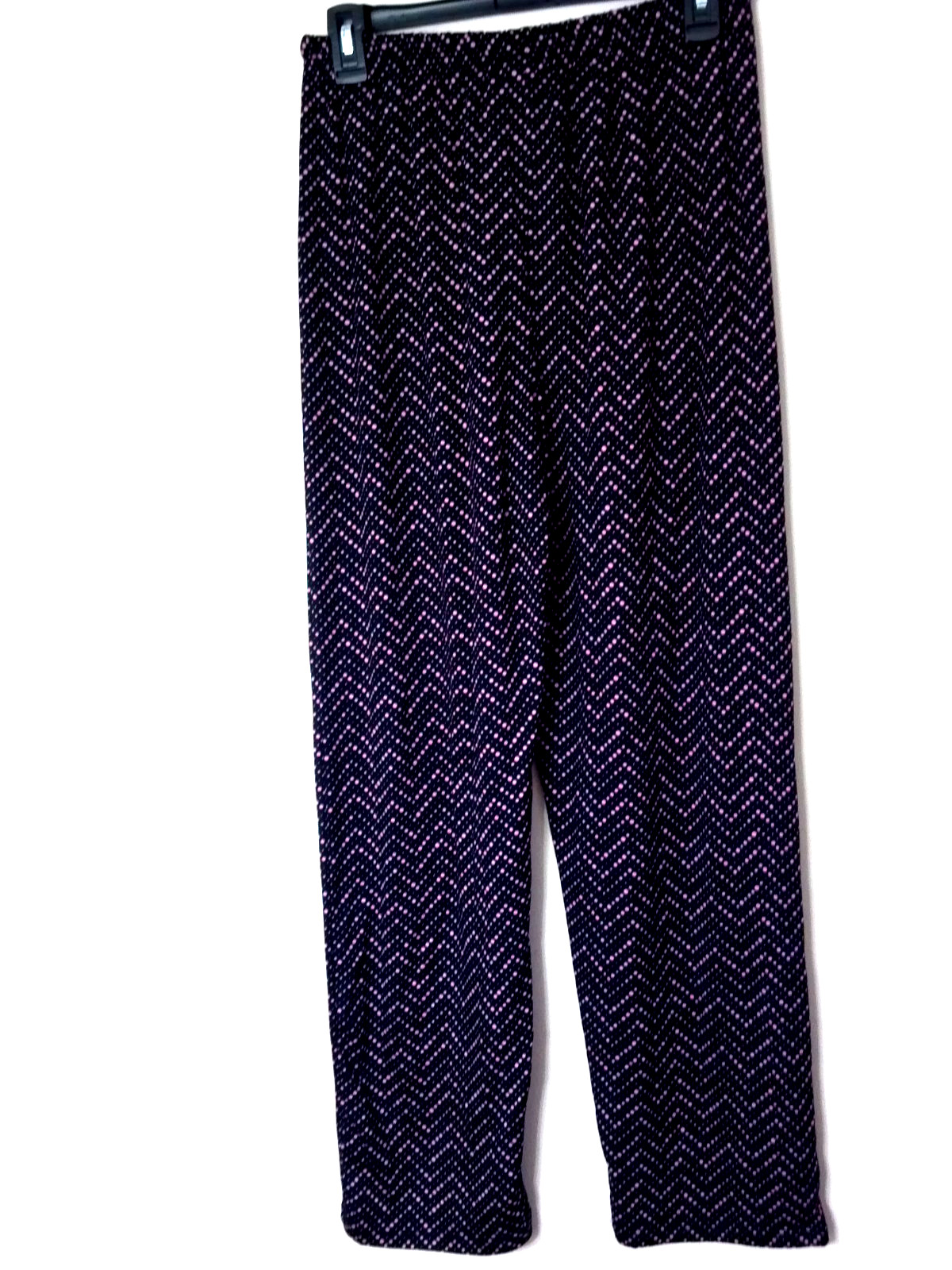 Mayfair Size L-30-34 Waist, Lounge/Sleep Pants Black & Pink Herringbone Pattern