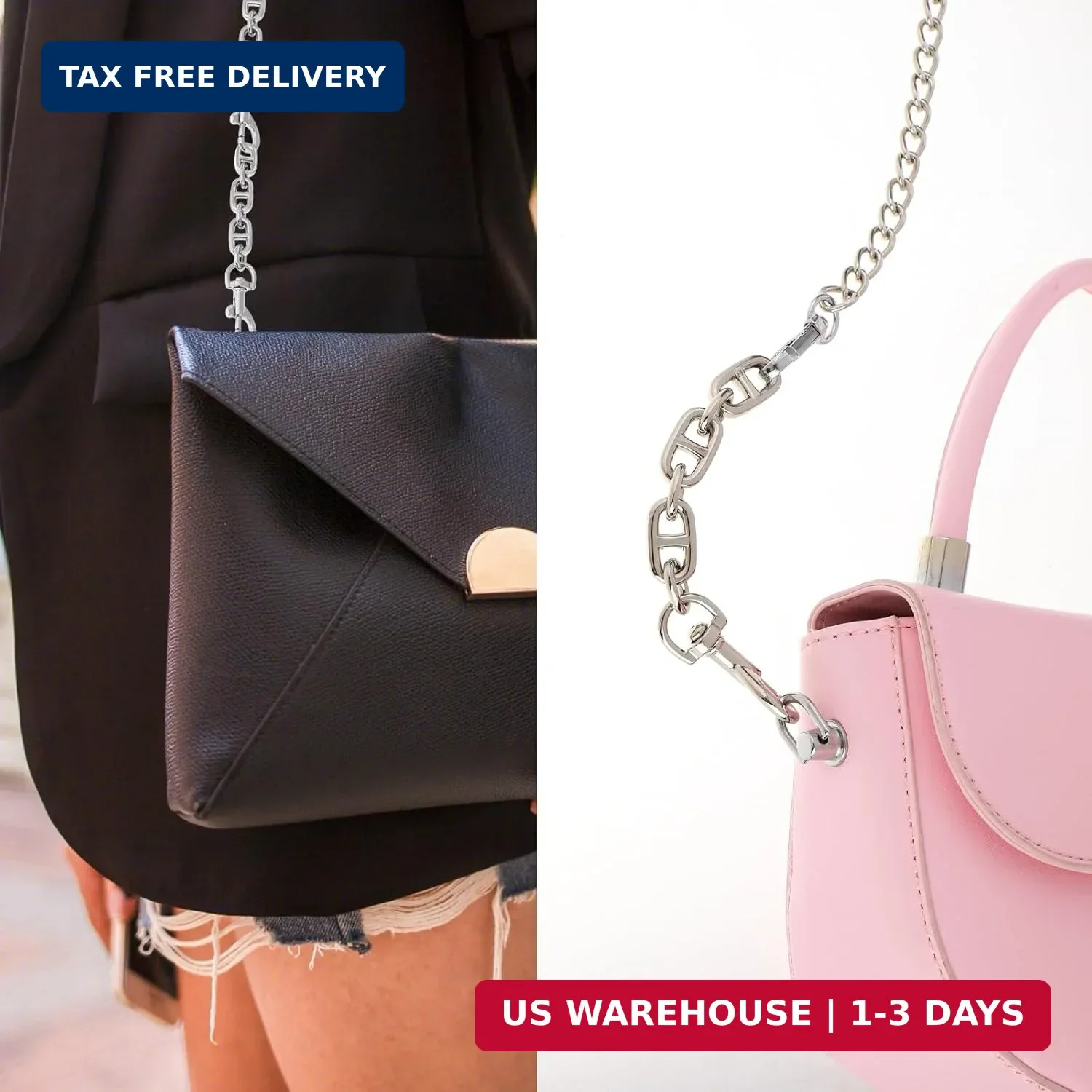 2 Pcs Silver Bag Extender Purse Strap Extender 4.7 Inch Strap Extender for Cross