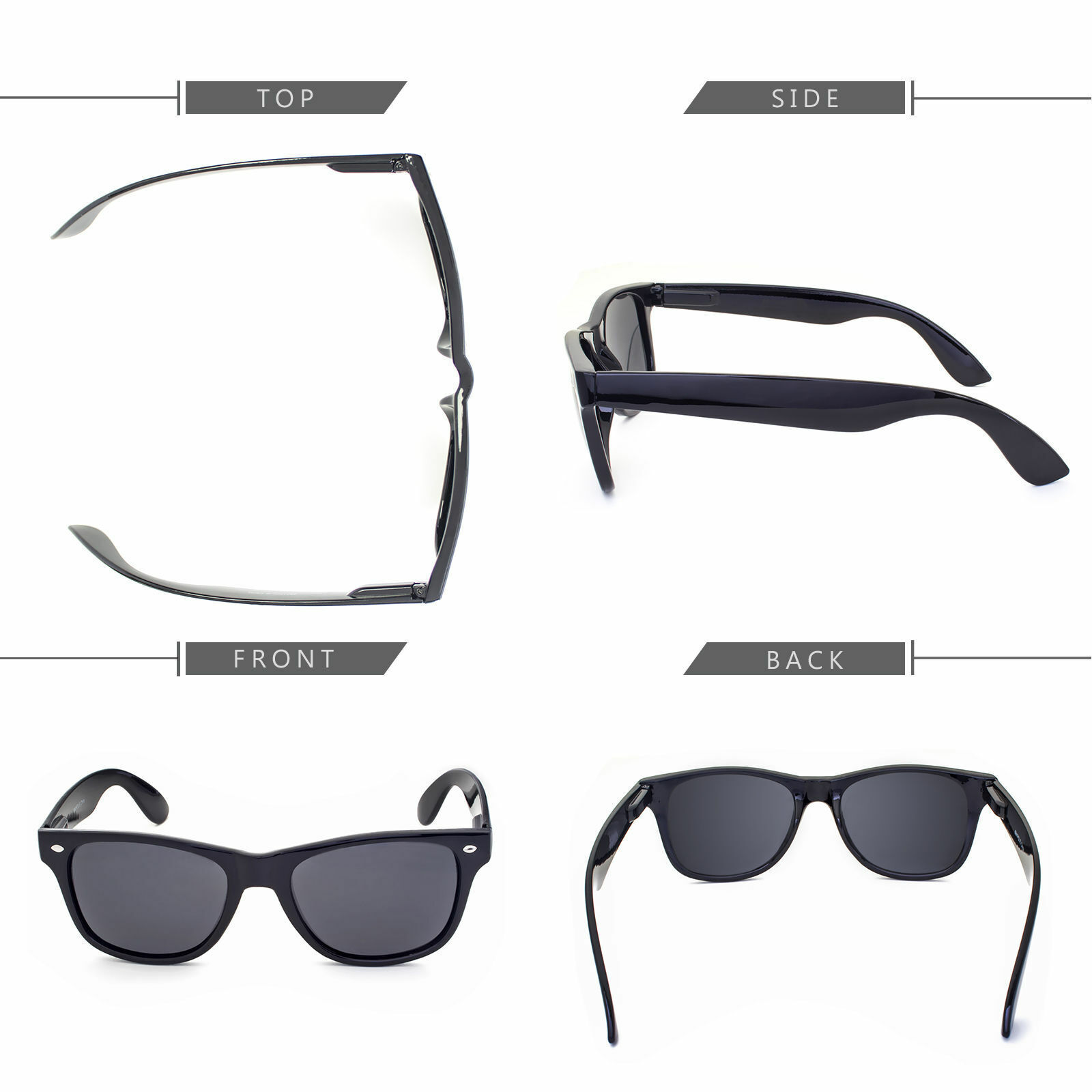 2, 3, 4 or 6 Bulk Pair Retro Square Frame Polarized Sunglasses Men Women UV400