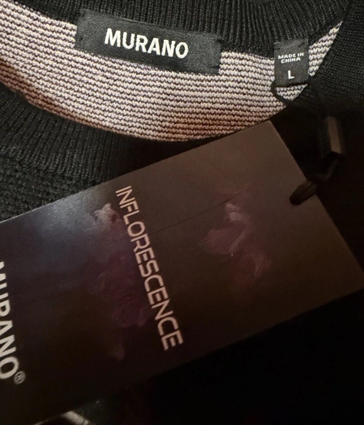 Murano Mens Black Sweater L Inflorescence
