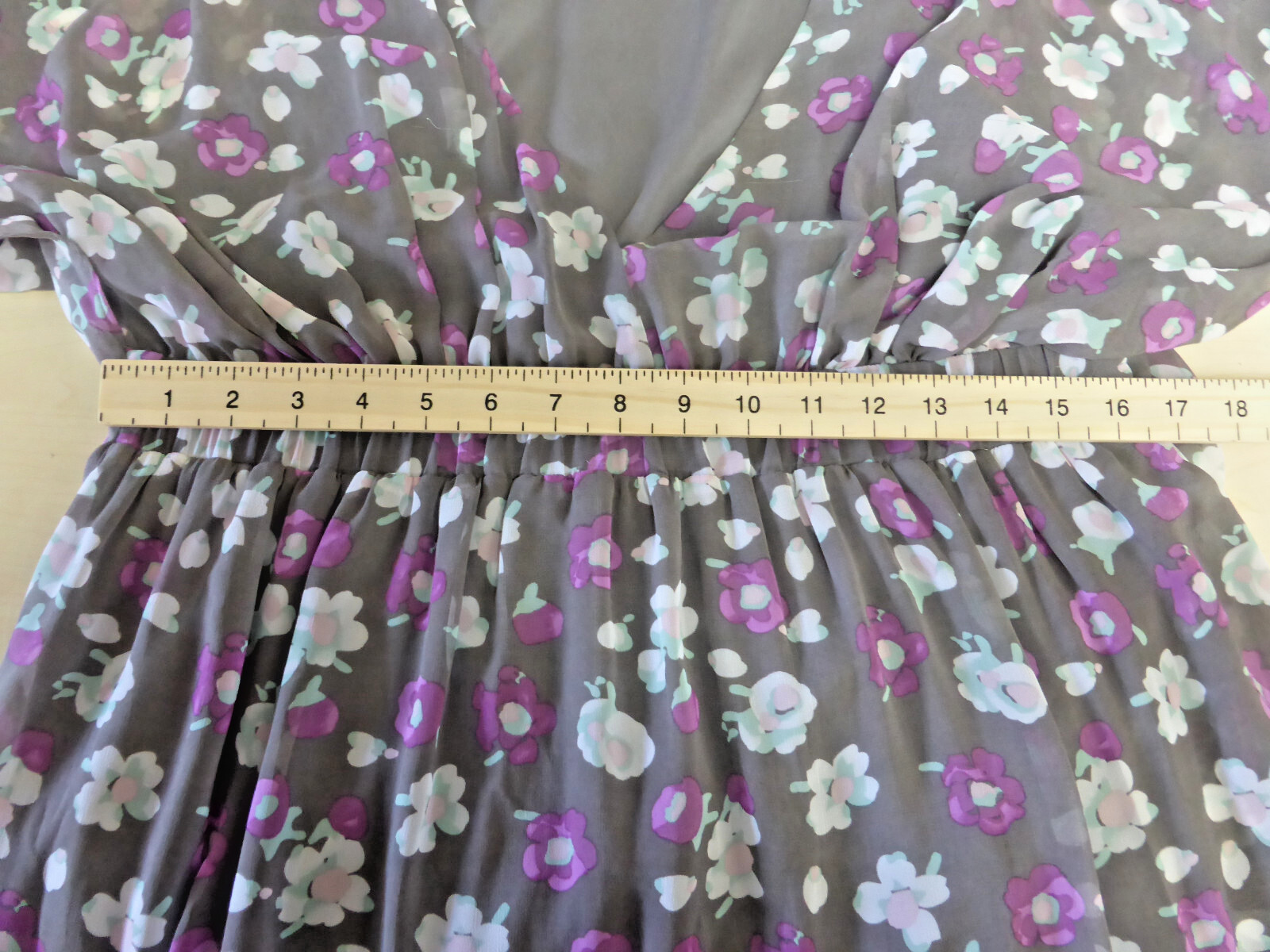 et vous Matalan Loose Blouse Tunic Top Size 14 Grey Purple and Pink Floral