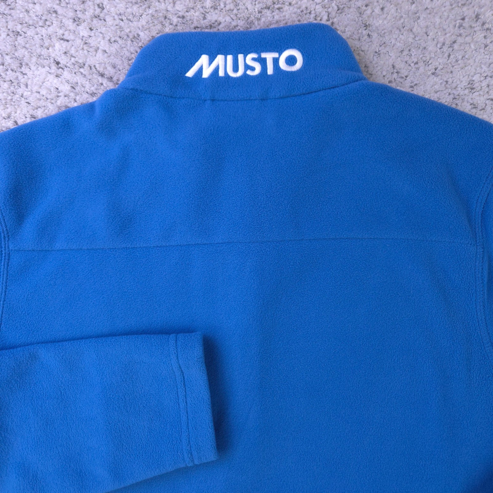 Musto Fleece Sweater Mens Medium Pullover Half Zip Sailing Mock Neck Blue GUC