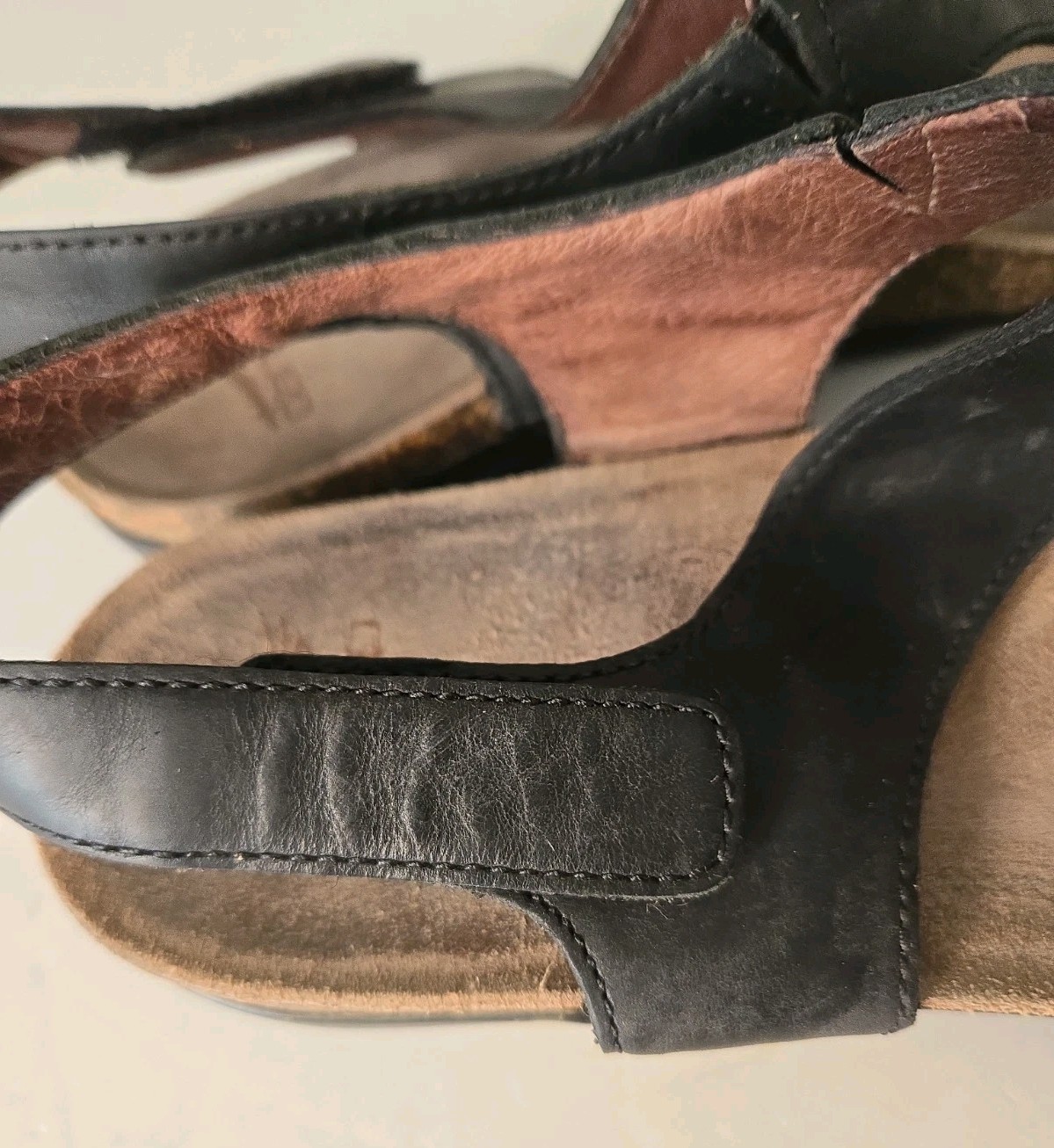 Dansko Reece Black Leather Toe Loop Slingback Sandal EU 41
