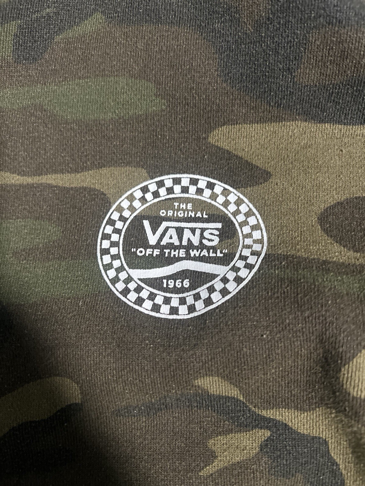 Vans Men’s L Green Camouflage Fleece Pullover Hoodie w/ Hood & Pockets