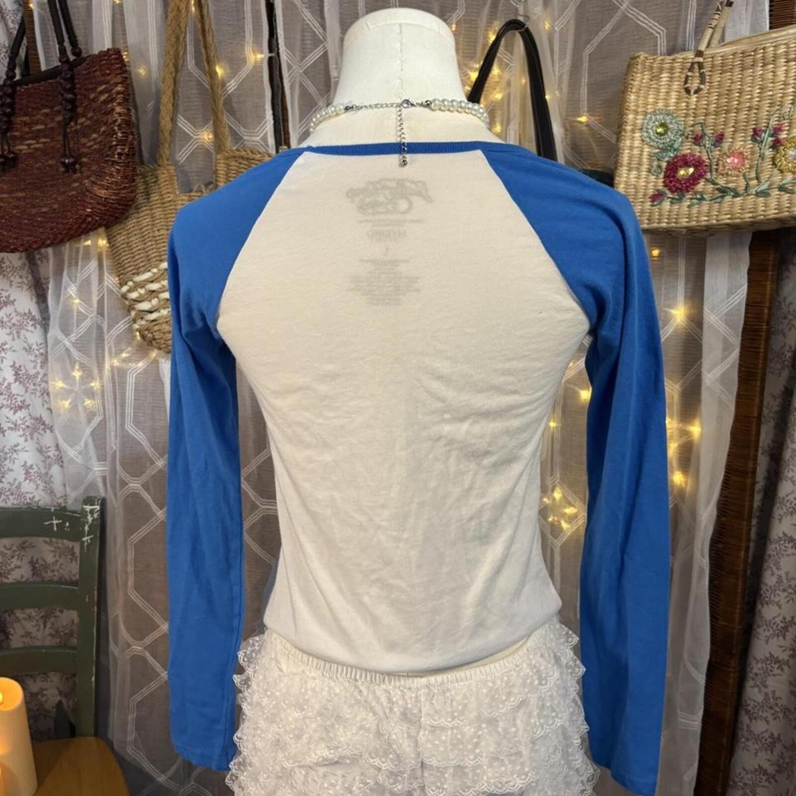Sailor Moon Crystal Anime Graphic Raglan Tee Long Sleeve Y2K Kawaii Womens S