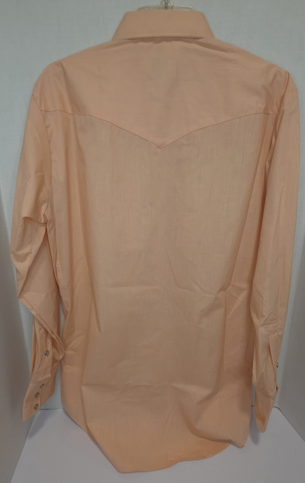 Vintage 90s NEW Mesquite Mens Peach Western Cowboy Snap Shirt 16-33 Made in USA