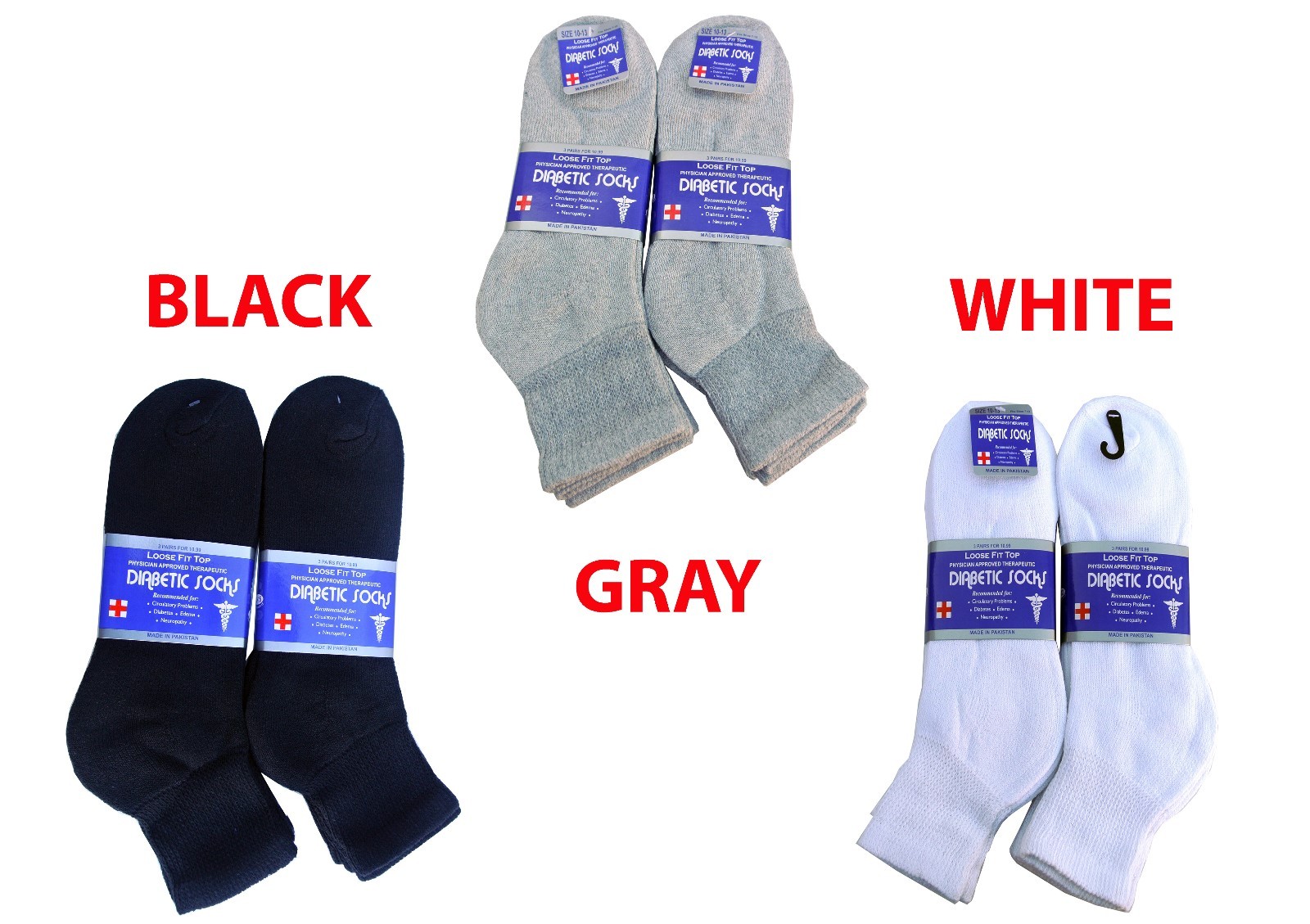 Diabetic ANKLE Socks Health Men’s & Women’s Cotton ALL SIZE Up to 13-15
