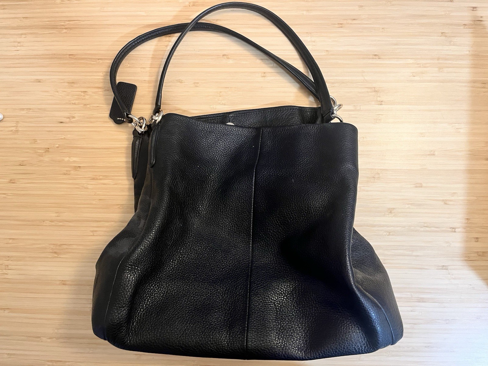 Coach Madison Phoebe Black Pebbled Leather 3 Compartments Shoulder Bag
