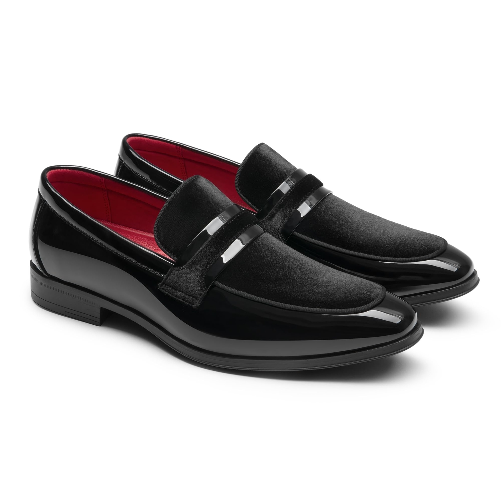 Men’s Tuxedo Patent Loafers Classic Velvet Slip-on Dress Formal Shoes 8-13