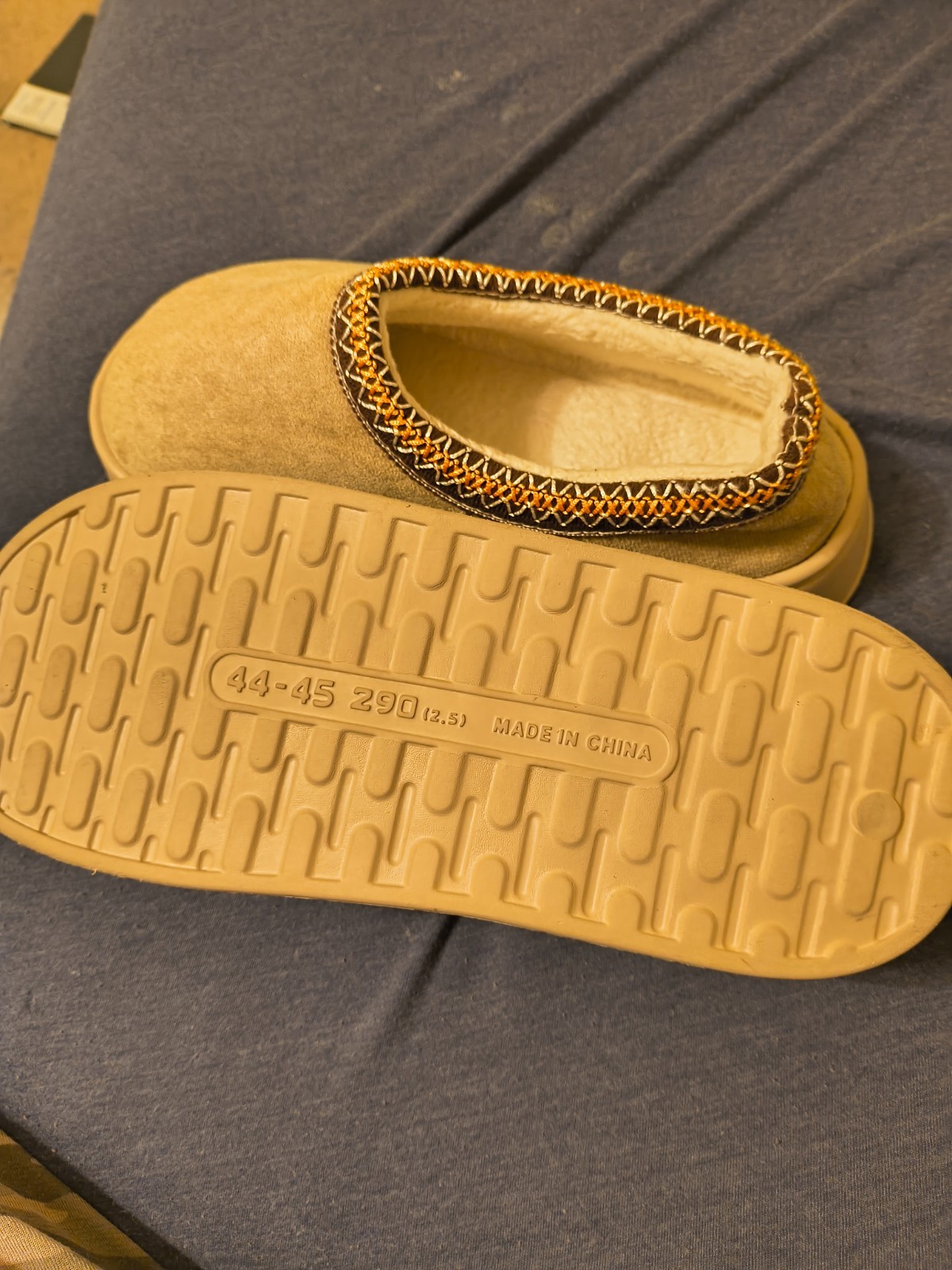 Platform Slippers Size 10 in Beige or Grey