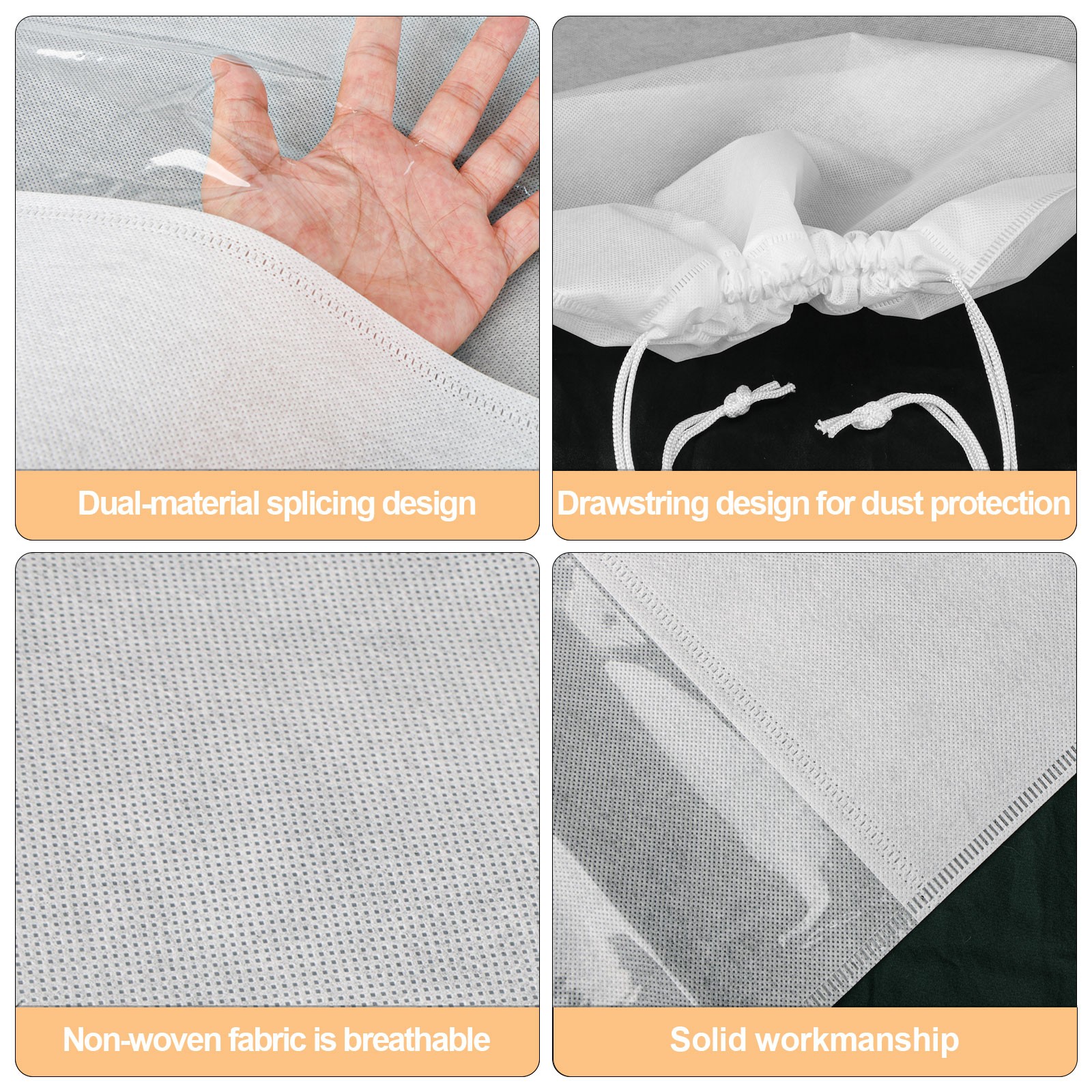 15PCS Dust Bags for Handbags Clear Purse Storage Covers Drawstring 3 Size Travel