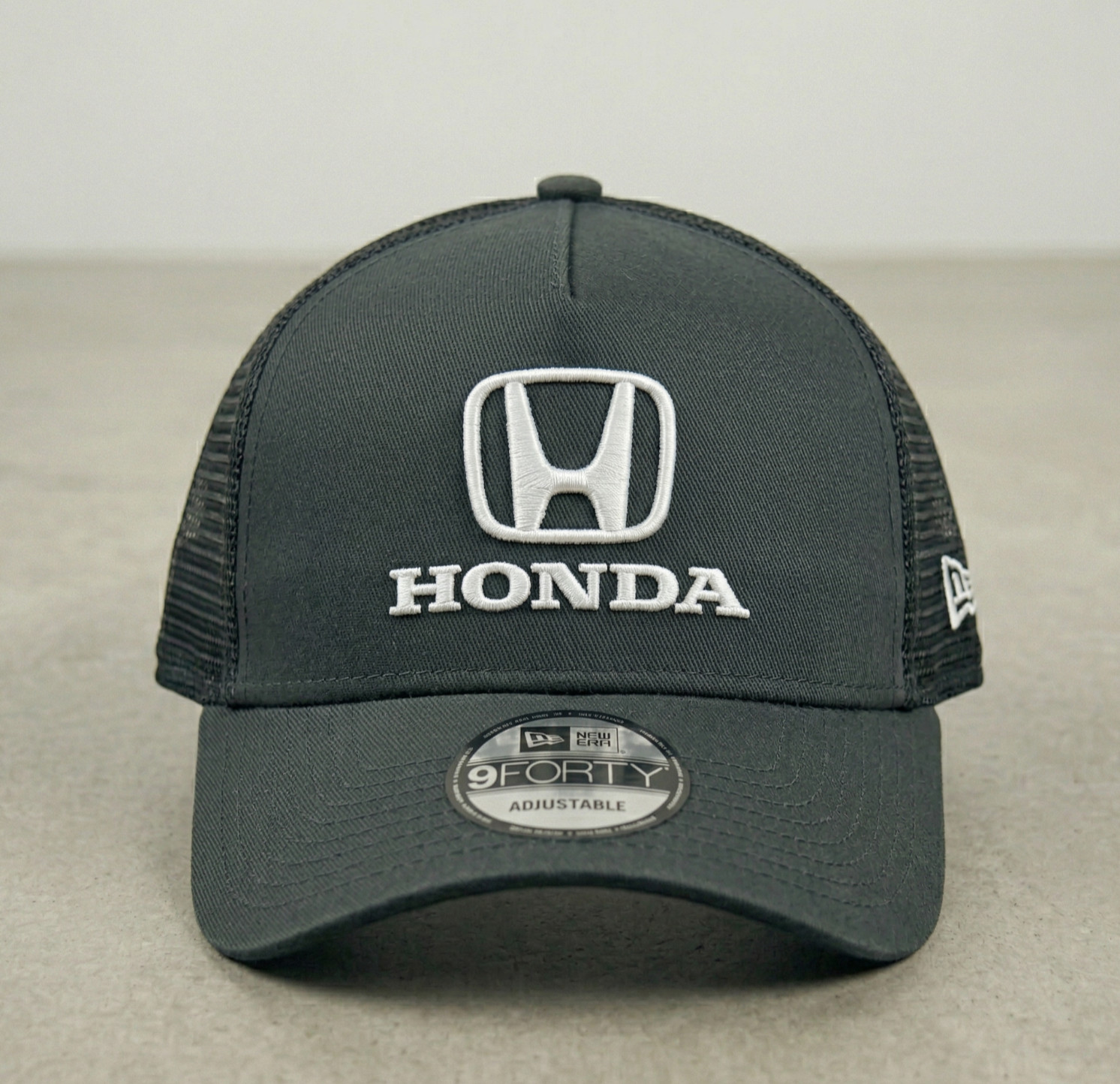 Honda Hat White Embroidered Logo Black Trucker Cap Adjustable Mesh