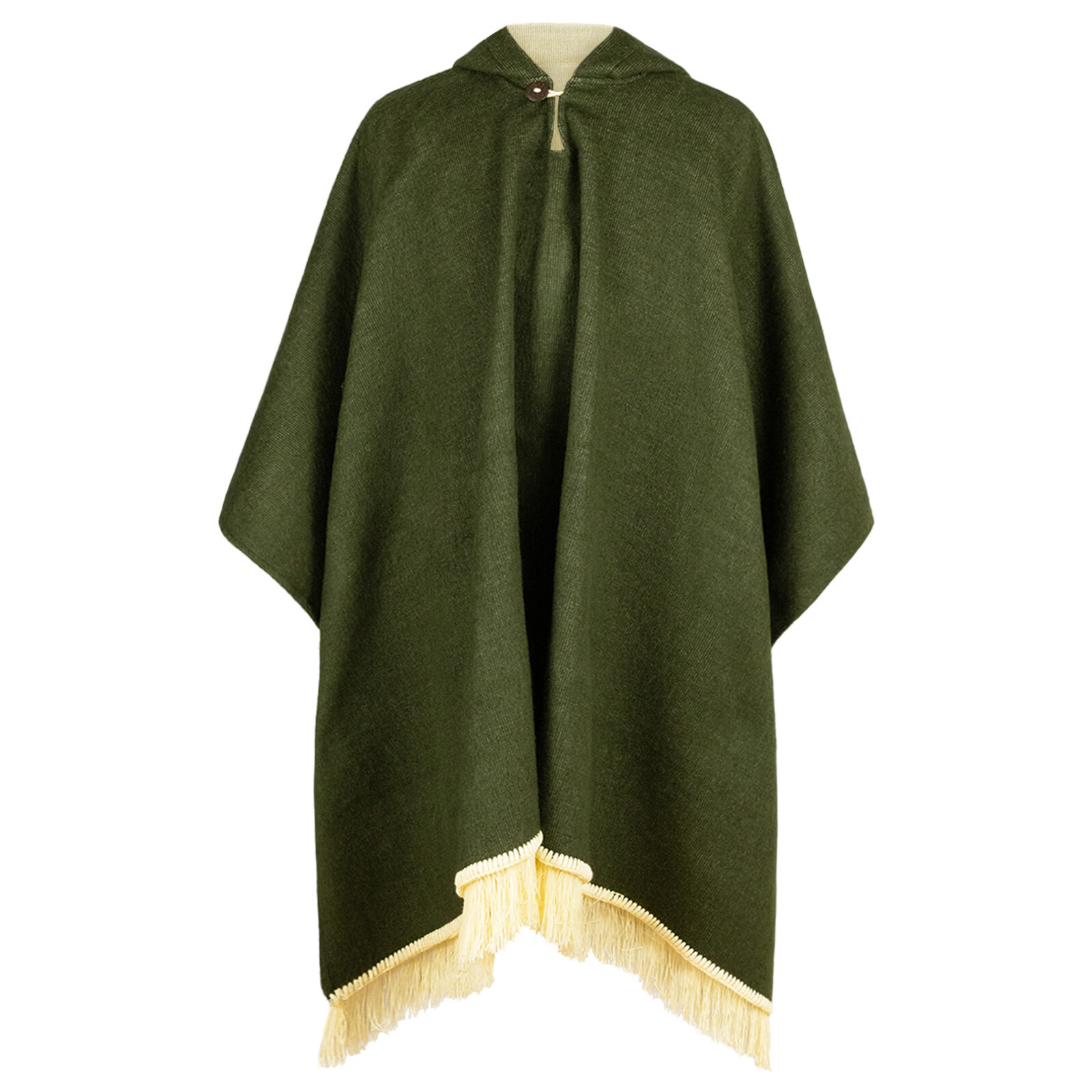 LUXURIOUS ALPACA BLEND PONCHO | HOODED | SOFT&WARM | UNISEX | SOLID OLIVE GREEN