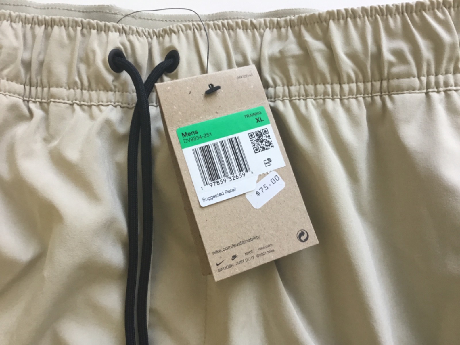 Nike Men’s Unlimited Lined Training Shorts DV9334 251 Desert Khaki Size XL Dusty