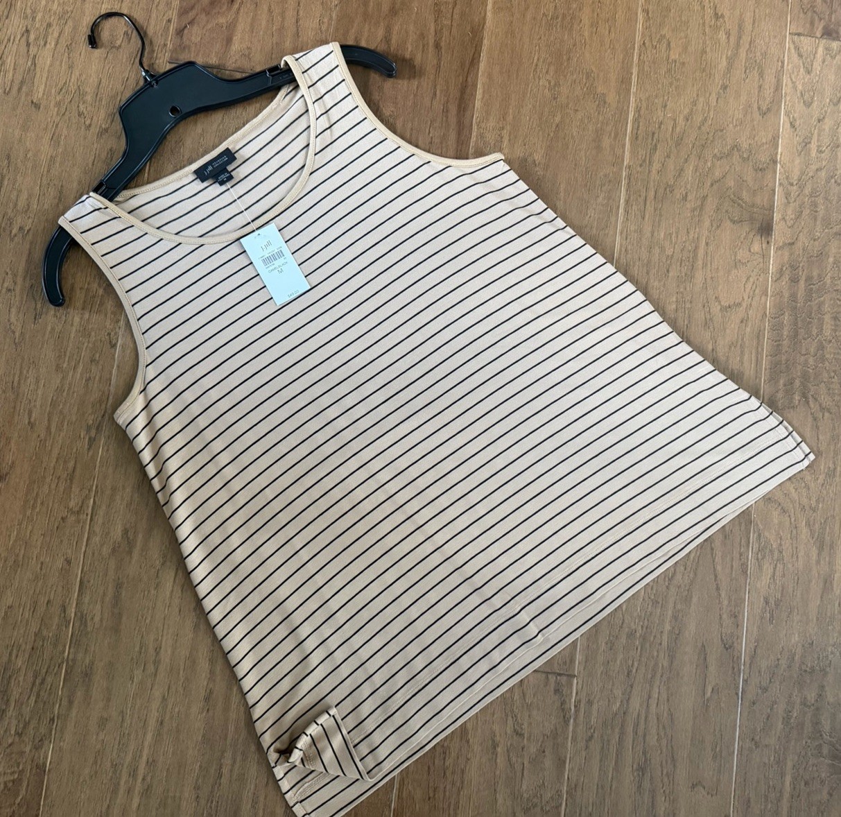 NWT ~ J Jill Wearever Collection Size Medium Camel and Black Striped Tank Top