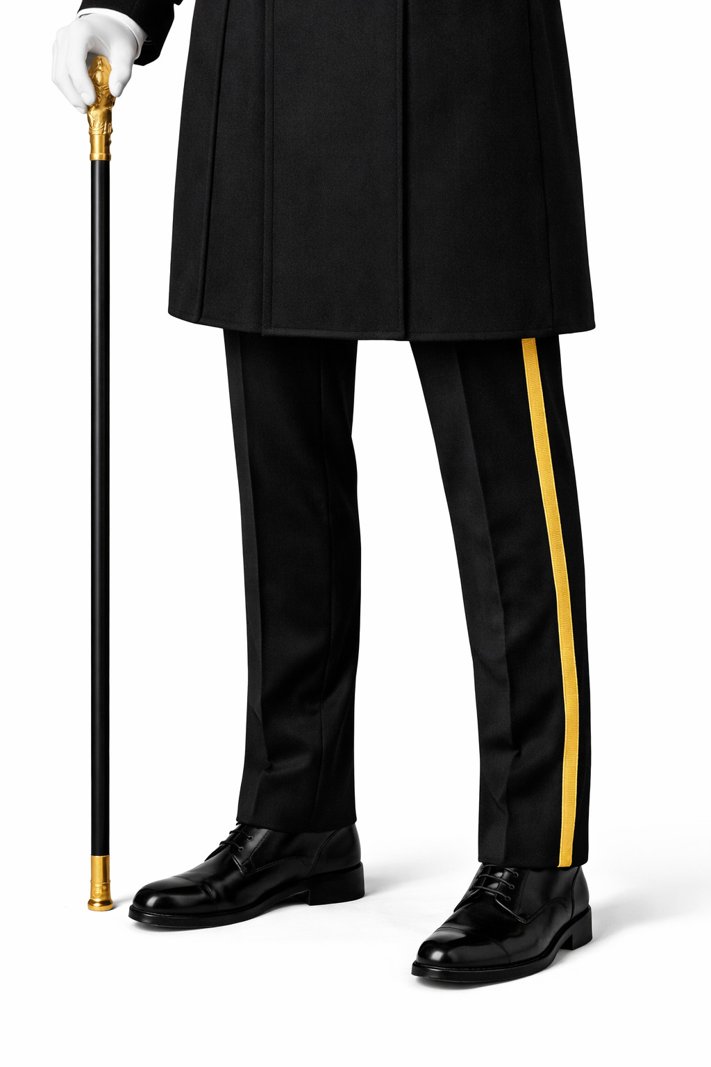 Black Military General Uniform Costume | Gold Trim Ceremonial Officer Outfit