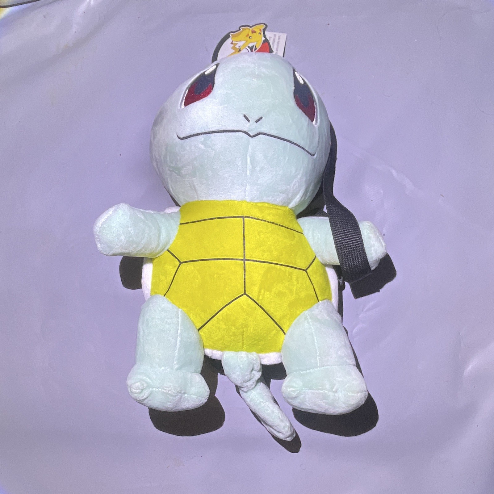 Pokémon Squirtle Plush Small Backpack, Light Blue/Yellow, Zip, Adjustable Strap