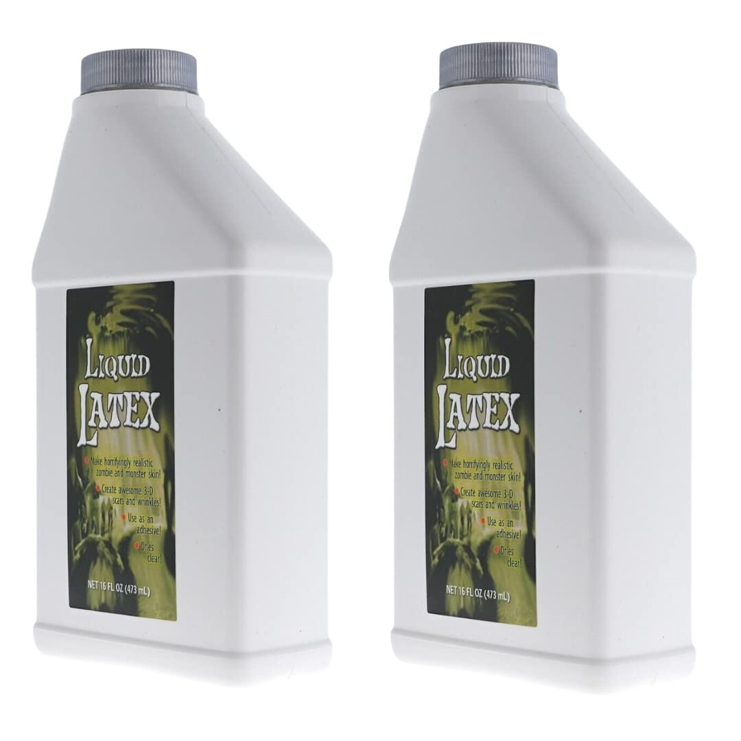Liquid Latex 2 Pack – Dries CLEAR – General Purpose, Professional Special FX