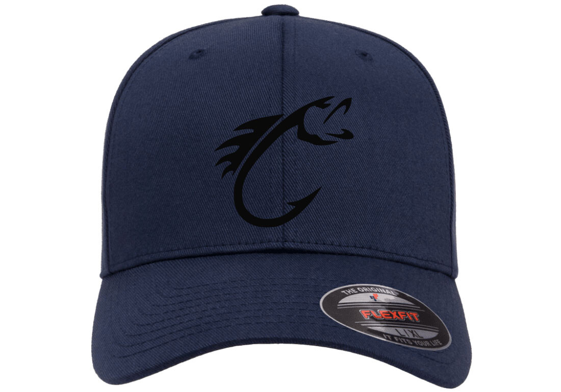 FISHING HOOK FISH CURVED BILL 6277 FLEXFIT HAT *FREE SHIPPING in BOX*