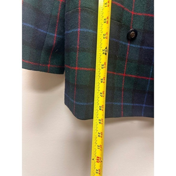 Le Suit Plaid Blazer Double Breasted Womens Size 12 Wool Acrylic Blend Business