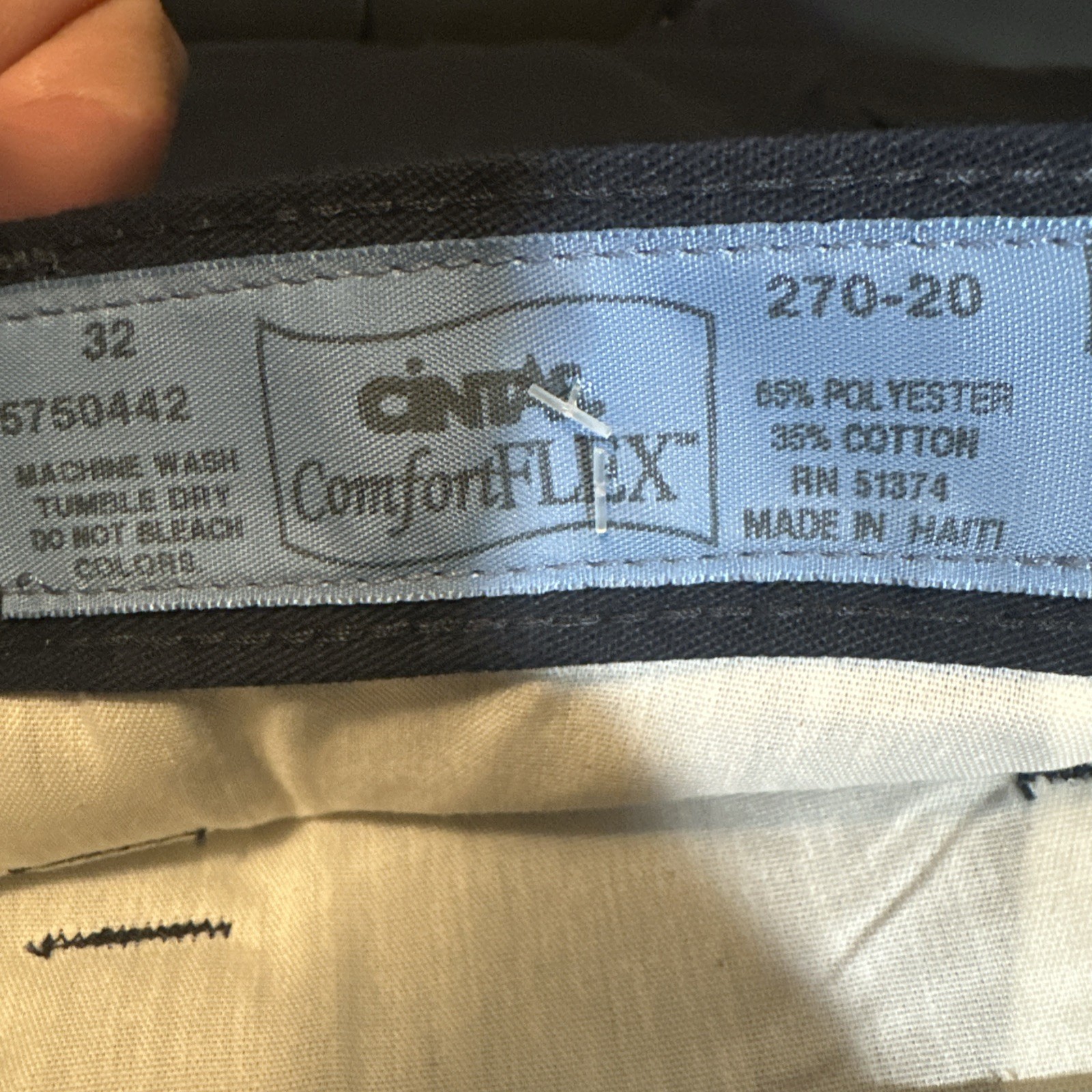 Lot 2 Cintas Comfort Flex Navy Blue Cargo Work Pants 32×32 #270-20 Relaxed Fit