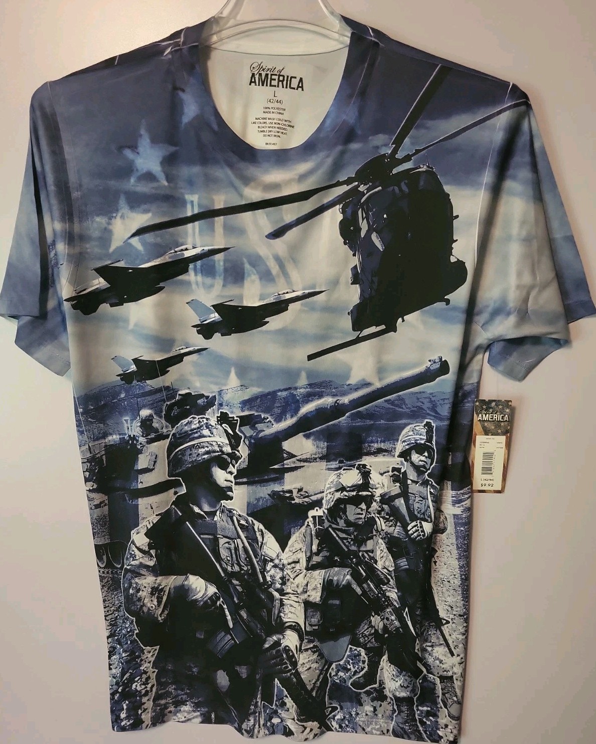 Spirit of America Army Military Troops Men’s Large T-Shirt (42/44)