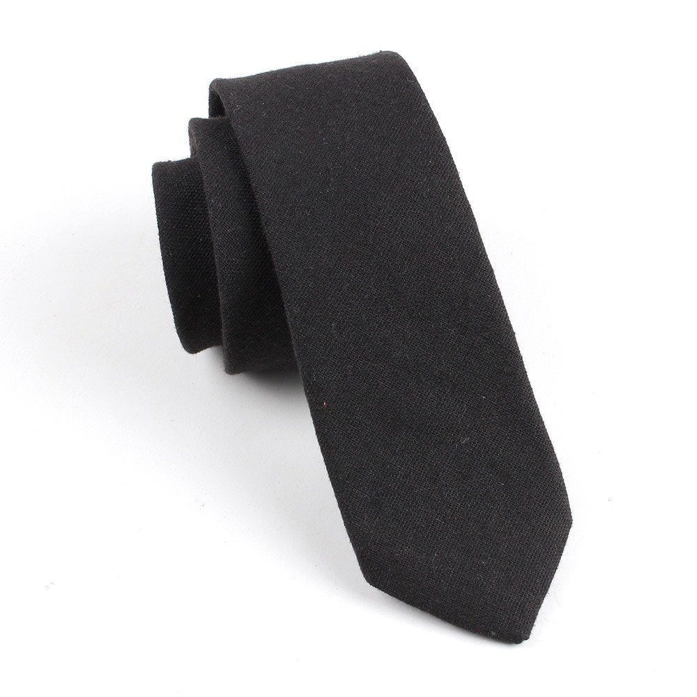 Men Solid Linen Cotton Necktie Wedding Party Business Formal 6CM Skinny Neck Tie