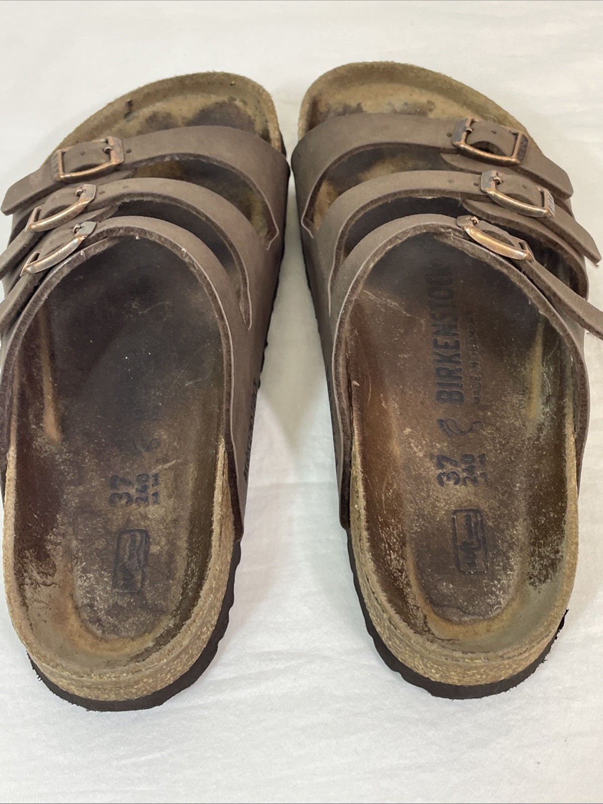 Birkenstock Women’s Florida 3 Strap Slip On Sandals Mocha Brown Sz 37 US 6-6.5