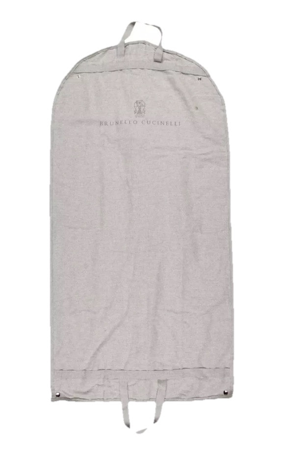 NEW BRUNELLO CUCINELLI 100% COTTON GRAY LOGO GARMENT BAG 60 x 120CM