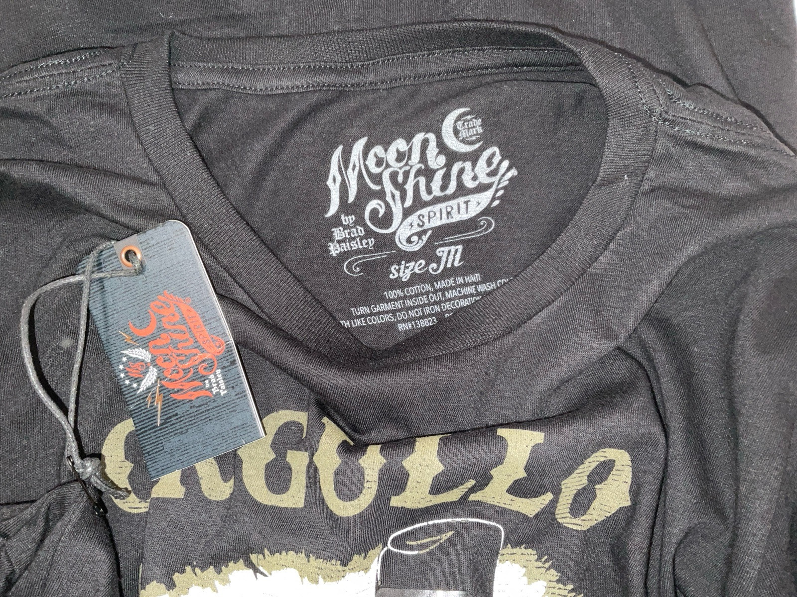 NWT Men’s Brad Paisley Moon Shine Spirit Orgullo Mexicano Black T-shirt Medium