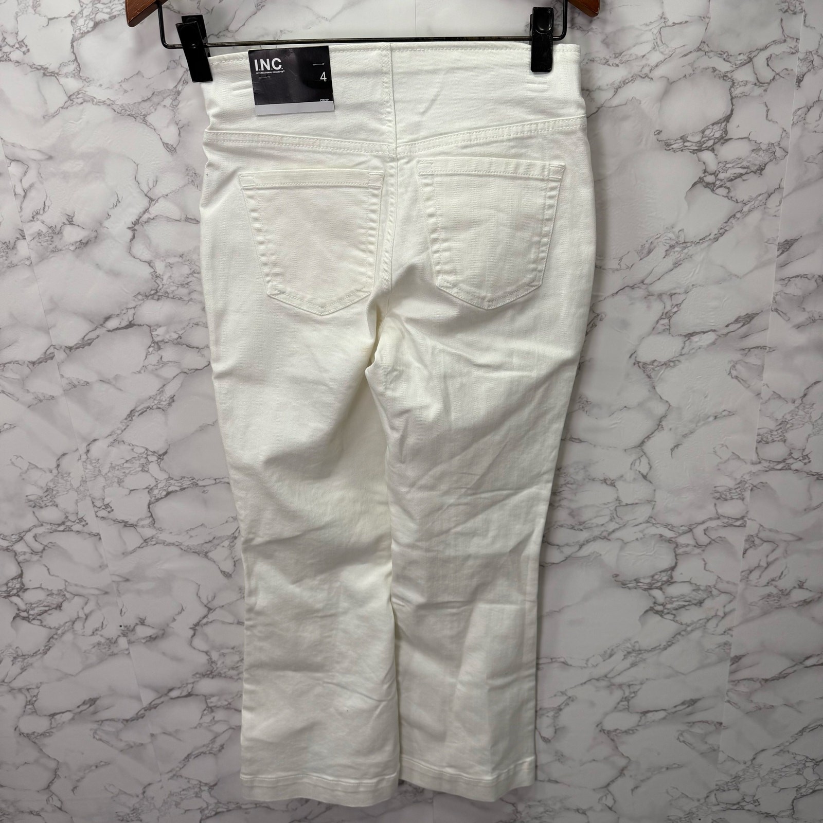 INC International Concepts Crop Jeans sz 4 White Denim NEW #G880