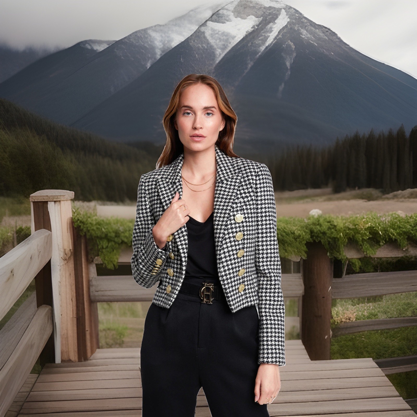 Women’s Holland Cooper Jacket -Houndstooth ( US 12/ UK 16)