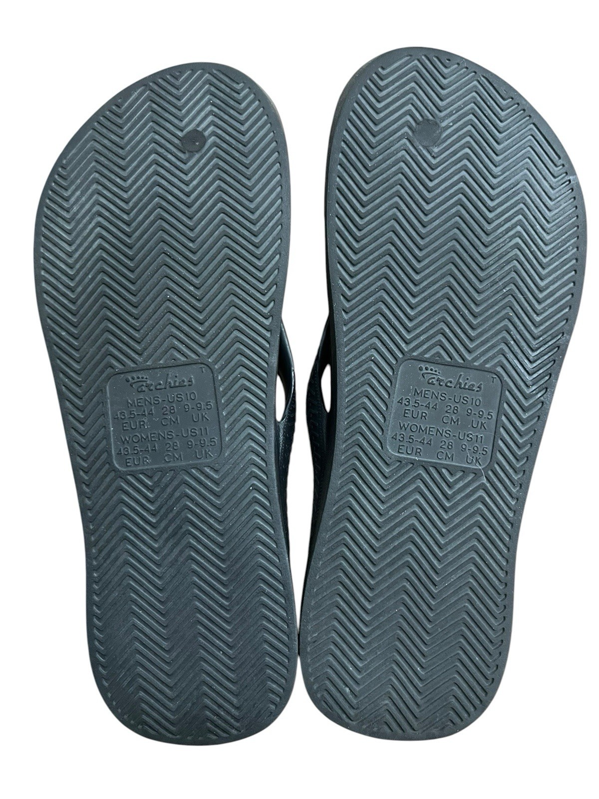ARCHIES Arch Support Flip Flops Men 10 Women 11 Orthotic Sandals Black Slip on