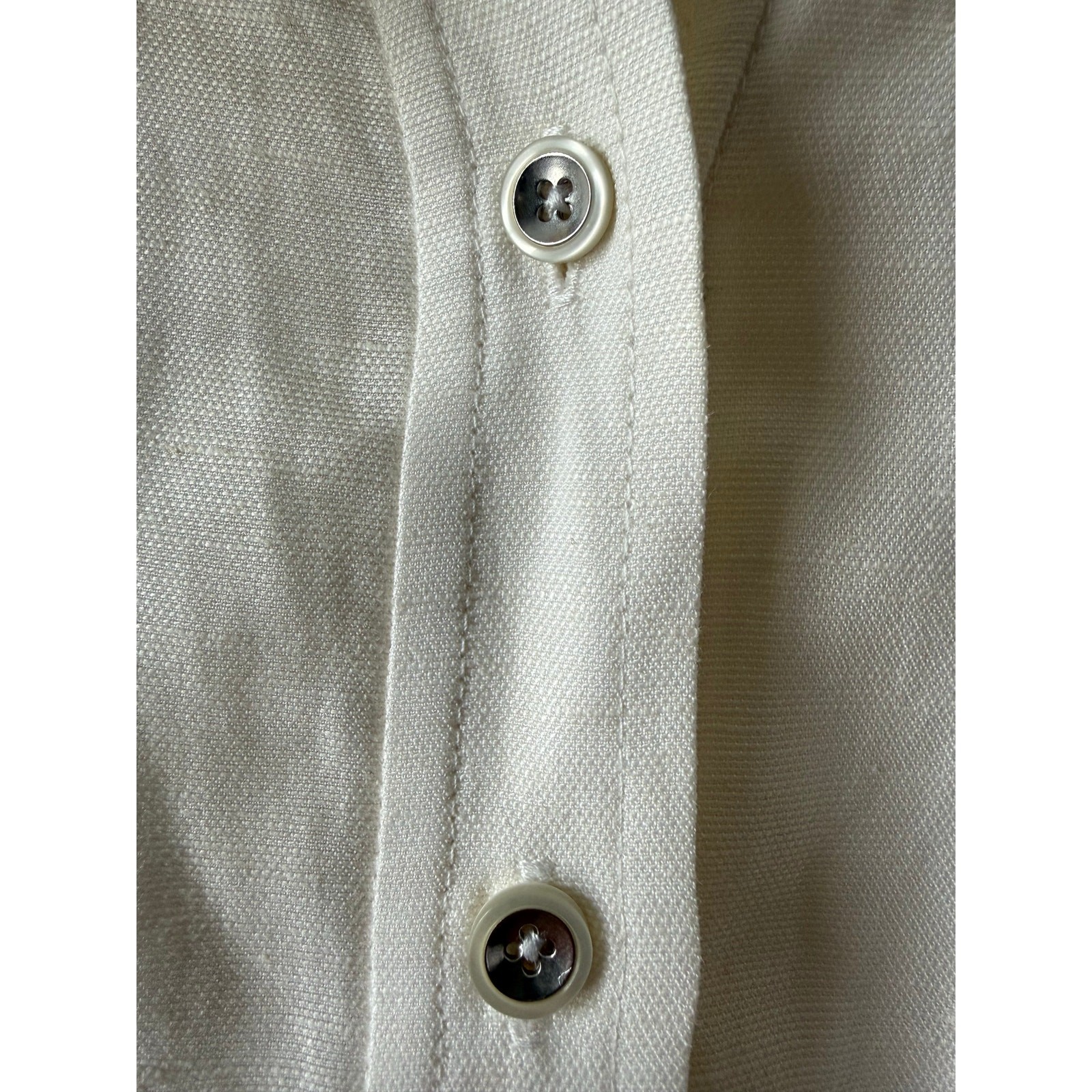 Milly Cream Linen Blend Pleated Shirt Dress Size 4 LWD Bridal Coastal Graduation