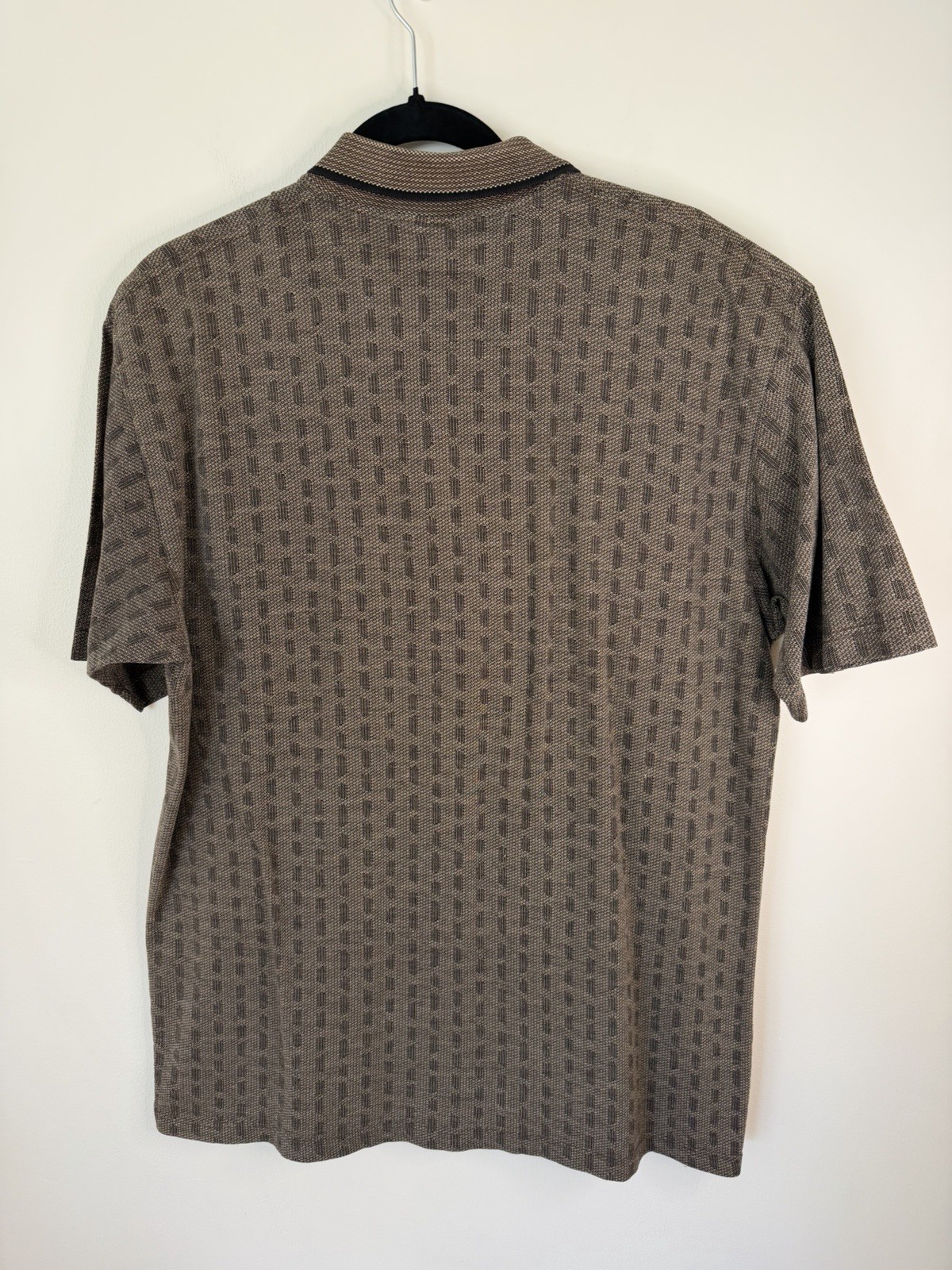 Murano Italia 100% Mercerized Cotton Polo Shirt Mens Large Brown Textured Italy