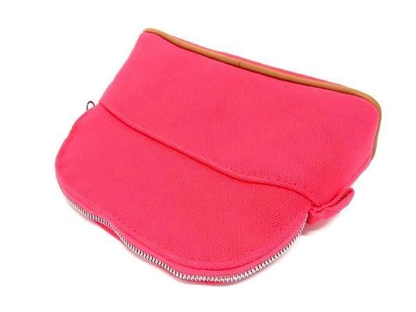 HERMES Bollywood Pouch Mini Mini Canvas Pink AS7415