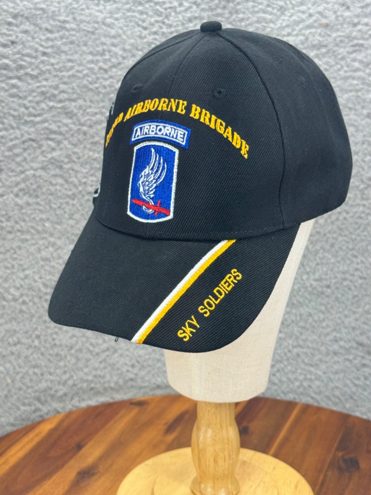 173RD Airborne Brigade Strapback Official US Army Hat Cap Embroidered KYS Black