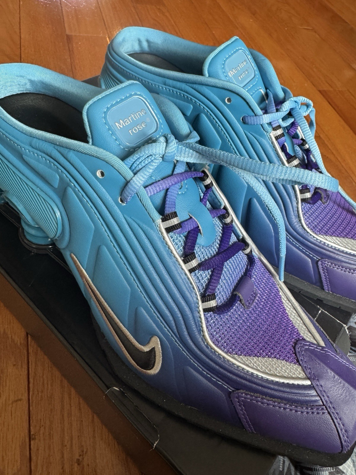 Martine Rose Nike Shox MR4 Scuba Blue/Black 8M/9.5W