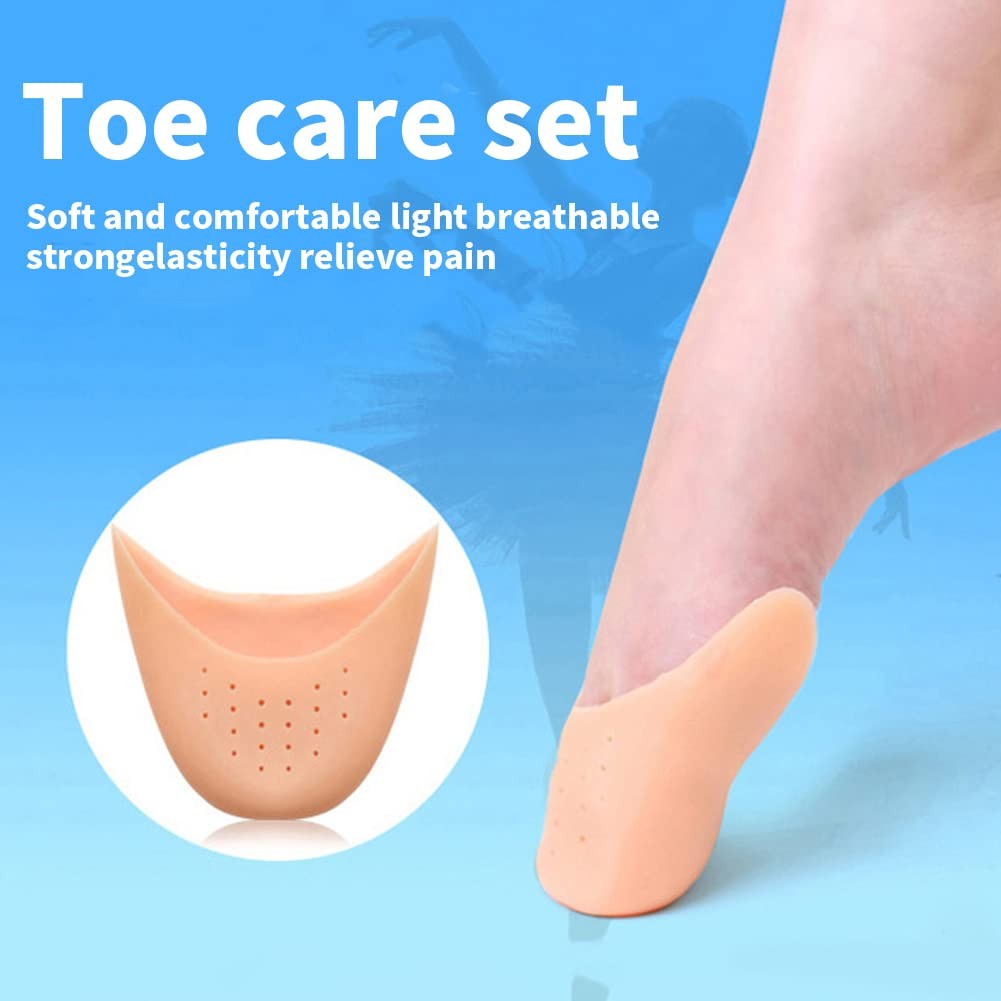 4-Pair Soft Gel Toe Pads for Pointe Shoes, Breathable Ballet Dance Protection…
