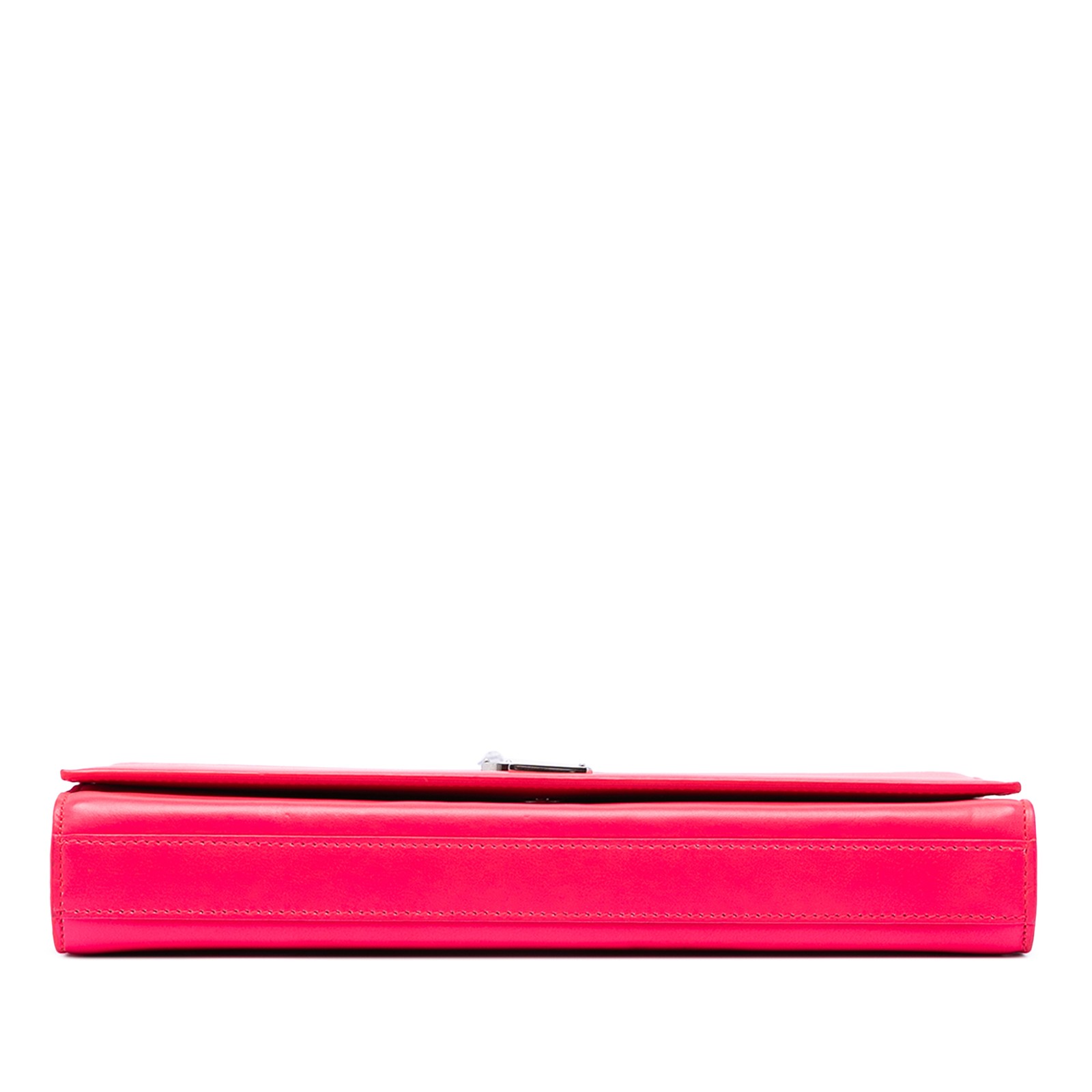 Saint Laurent Smooth Calfskin Monogram Cassandre Clutch Pre-Loved Hot Pink