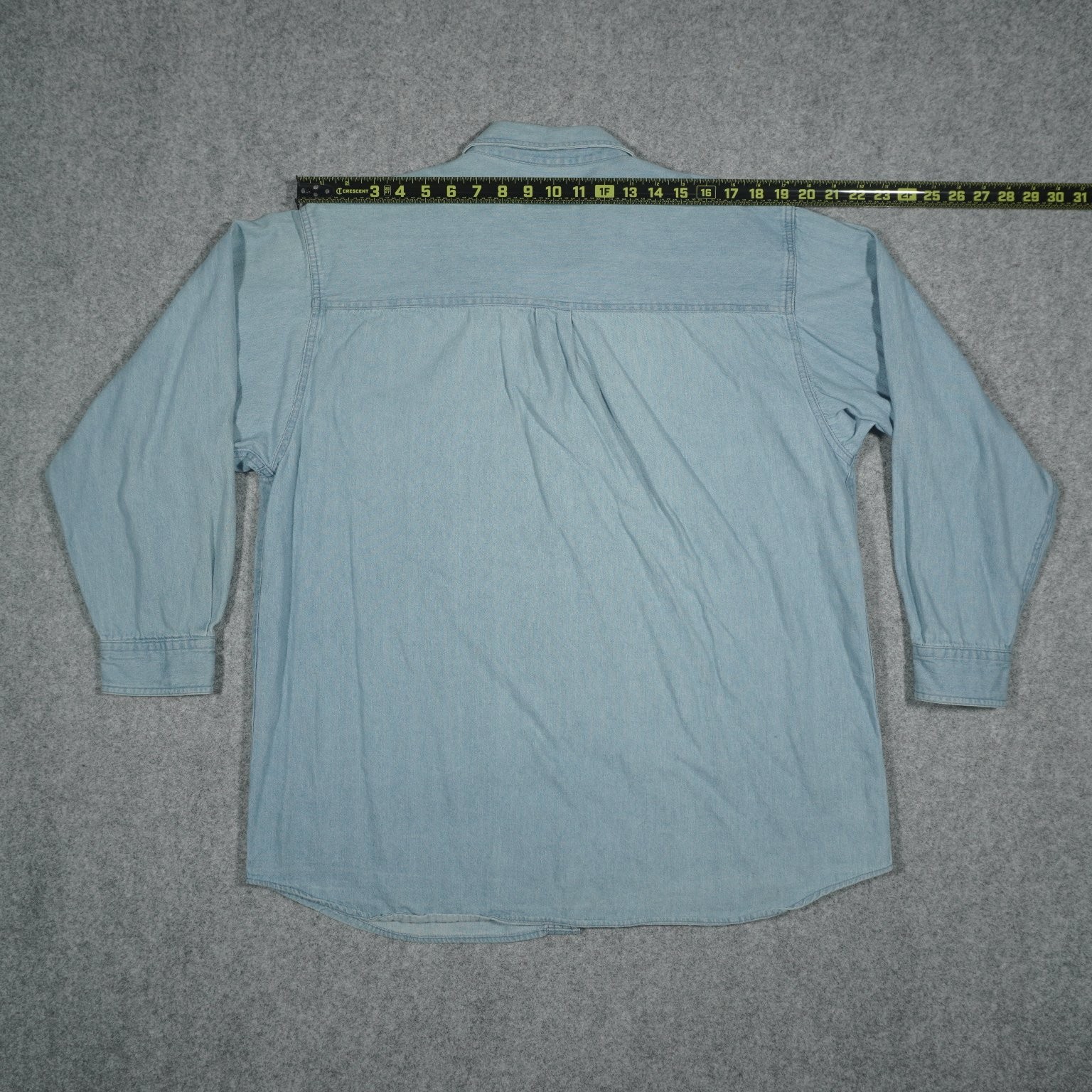 BIG YANK Men’s Casual Button Down Shirt Light Blue L 100% Cotton Long Sleeve
