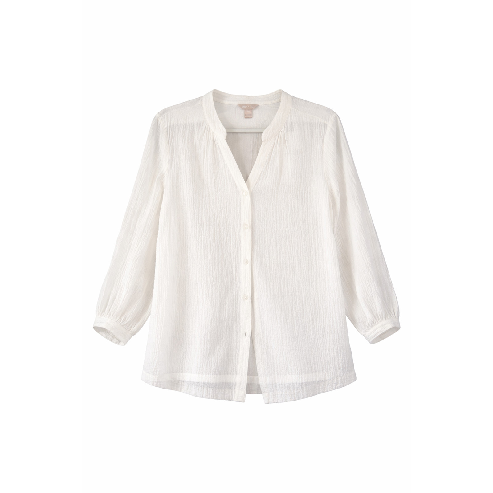 White Stag Textured V-Neck Button Front Blouse White XL 16-18